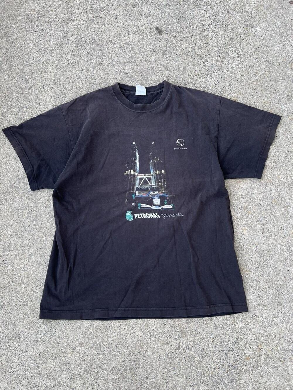 Vintage 2000s Sauber Petronas F1 Formula 1 Racing T-shirt Sz Medium Black